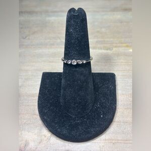 New! 5 Gemstone Fashion Silver Tone Ring Size 7 Costume Jewelry Hypoallergenic